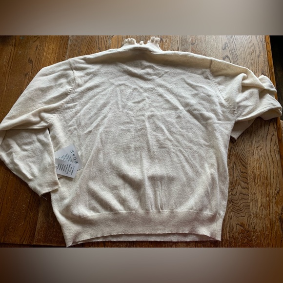 Vintage Ms Russ Sweater W/tags  2X Lambs Wool Angora Rabbit Nylon Cream FLAW* - Picture 8 of 10